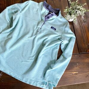 L.L. Bean Women's Sweatshirt Henley Soft Cotton Rugby Outdoor Preppy XL Blue
